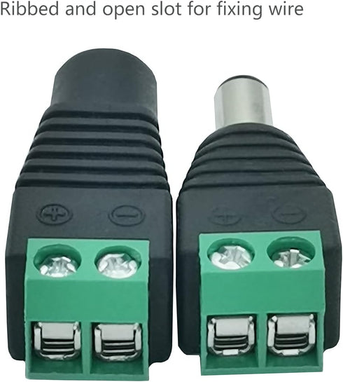 12V DC Power Connector 5.5mm x 2.1mm 24V Power Jack Plug Barrel Adapter for CCTV Security Camera Led Strip Light (2 x Male + 2 x Female)...