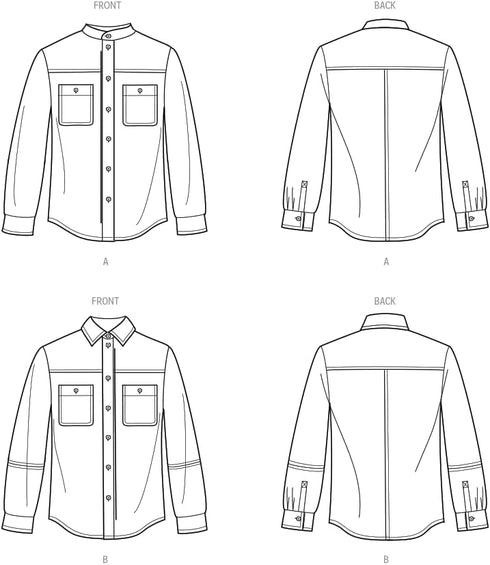 Simplicity Easy Unisex Shirts Sewing Pattern Packet, Design Code S9858, Sizes XS-S-M-L-XL-XXL, Multicolor...