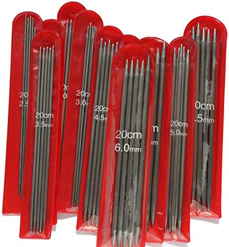 New 11x5 PCS 11 Sizes 20cm Double Point Stainless Steel Straight Knitting Needles Sweater Knitting Needles Sets 2-6.5mm FBA...