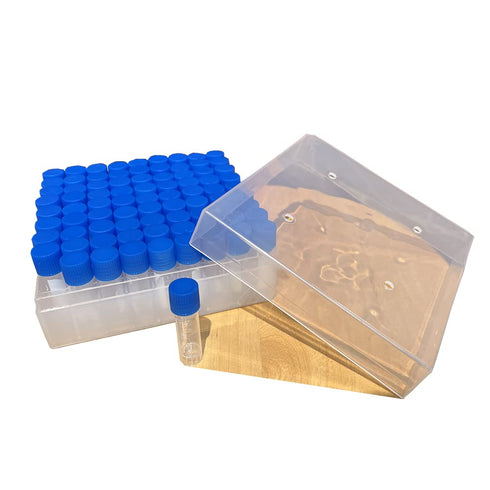 81 Pieces 2ml Small Graduated Cryovials with Storage Box, Seed Small Screw Stone Collection Holder, Plastic Screw Top Vials with Silicone O-Rings,...