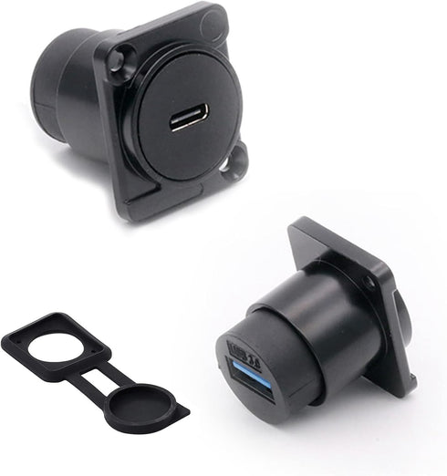 USB C to USB 3.0 Adapter Pack of 2,Panel Mount TYPE C-USB3.0 Female Converter Connector Support Data Transfering and Fast Charging...