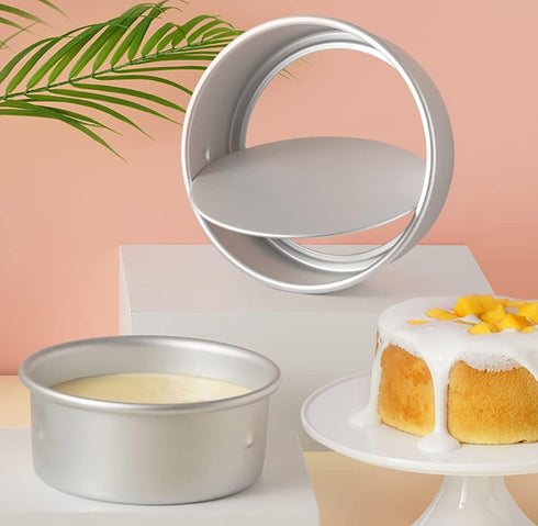 Lawei Round Cake Pan Set - 4" 6" 8" Aluminium Cake Pans with Removable Base Round Cake Baking Pans for Wedding Birthday Party...