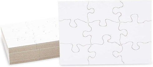 Bright Creations 24 Sheets Blank Puzzles to Draw On Bulk, 5.5 x 4 Inch Jigsaw Puzzle Pieces for DIY, Arts and Crafts Projects...