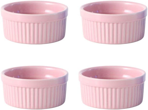 Sizikato Set of 4 Porcelain Souffle Dish Ramekins Bowls for Baking. 4oz...