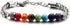 LIU JUN 7 Chakra Bracelet For Men, 8MM Natural Stone Pineapple Beads Stainless Steel Adjustable Silver Cuban Link Chain Handmade Power Healing Gif...
