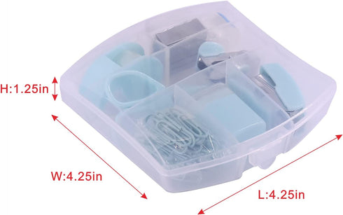 Mini School Supply Kits Mini Office Supply Kits, includes Mini Stapler,Scissors, Staple Remover, Staples, Tape Dispenser (Blue)...