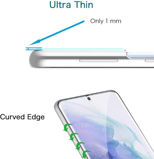 MP-MALL 4 Pack 2 Pack Flexible TPU Film Screen Protector and 2 Pack Camera Lens Protector Designed for Samsung Galaxy S21 Plus 5G 6.7-inch, Suppor...