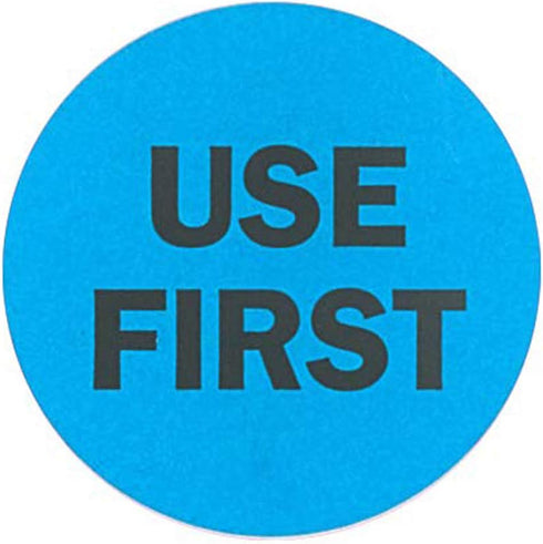 2 Inch Round Blue Labels for Inventory Food Rotation Control, 500 Stickers Per Roll (Use First)...