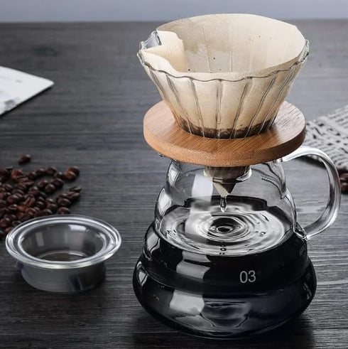 Roast'n Berry V60 Glass Coffee Dripper, Size 02, Bamboo...