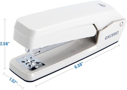 Deli/EZWORK Swing-Arm Swivel Stapler, 25 Sheets Capacity, 360 Degree Rotate Desk Staplers with 1000 Staples for Booklet or Book Binding, White...