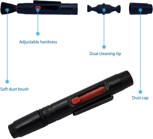 MMOBIEL Professional Carbon Cleaning Brush Compatible with DSLR Camera Lenses and Filters Dry Preclean with Microfibre Cleaning Cloth......