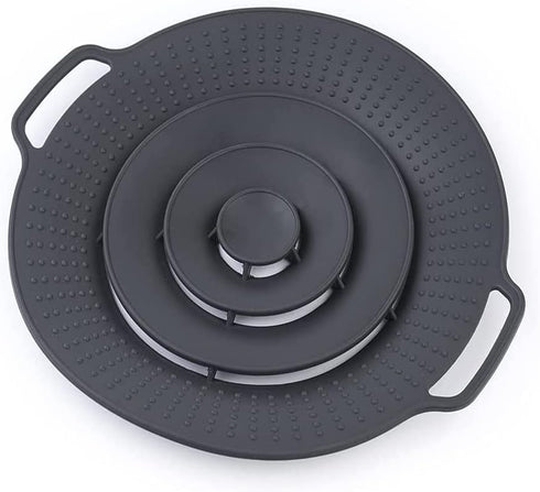 QTECLOR Pot Cover Spill Stopper Lid - Thicken Silicone Boil Over Spill Safeguard,FDA Food Grade Stopper Lid Cover for Pots and Pans, BPA-Free Inst...
