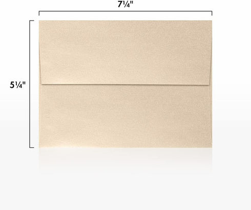 LUXPaper A7 Invitation Envelopes | Peel & Press | 5 1/4" x 7 1/4" | Taupe Metallic | 80lb. Text | 50 Qty...