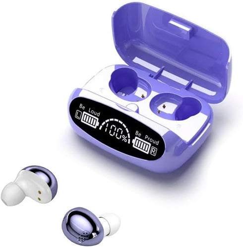 Acuvar in-Ear Wireless Bluetooth 5.2 Headphones, Earbuds IPX6 Waterproof with Microphone Rechargeable USB C Case for Smartphones Android iOS (Purp...