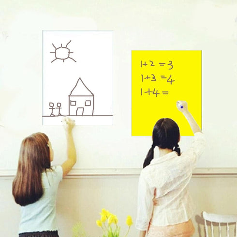 Dry Erase Whiteboard Stickers, Reusable Thicken White Board Sheet for Fridge & Wall (All Smooth Surface) 12''×8'' Small White Board for Kitchen/Of...