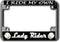 Lady Rider White Rose Chrome Motorcycle License Plate Frame...