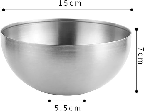 YIKANGHENG Stainless Steel Salad Bowl, 720 Ml (0.2 Gal) Food Grade Bowl for Salads, Soup, Rice, Cereal, Breakfast, Dinner, Serving and Oatmeal at ...