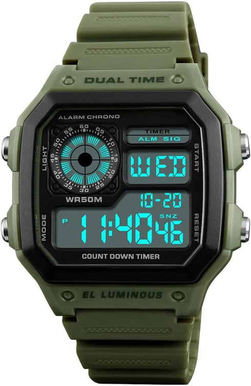 Men's Digital Watch Luminous Waterproof...