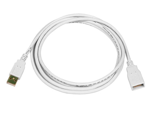 Monoprice 6-Feet USB 2.0 A Male to A Female Extension 28/24AWG Cable (Gold Plated), White (108606)...