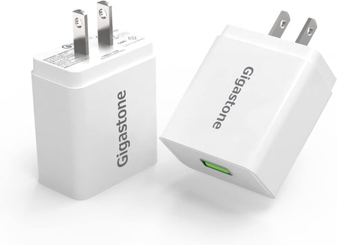 Gigastone USB Wall Charger 2-Pack,QC3.0 Qualcomm Certified 3A Charger Plug, iPhone 18W Fast Charging, Compact Wall Charger for iPhone 15 14 13 12 ...
