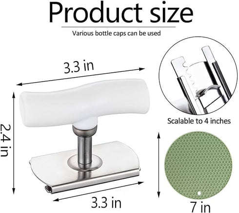 JURUN Jar Opener for Weak Hands, Jar Bottle Opener Tool for Seniors with Arthritis, Kitchen Gadgets With Lid Opener & Silicone Gripper Pad for Ope...