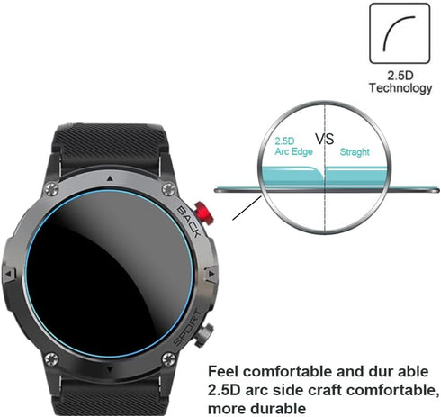 Screen Protector Compatible for C21 1.32'' Smartwatch,9H Tempered Glass Protective Film Compatible for EIGIIS C21 / VIRAN C21 1.32'' Smartwatch (3...
