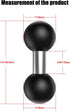 Double 1" Ball Mount Base Ball Adapter Compatible with RAM Mounts B Size 1 inch Double Ball Socket Arms, Black-1...