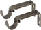 Ivilon Adjustable Brackets for Curtain Rods - for 7/8 or 1 Inch Rods. Set of 2 - Pewter...