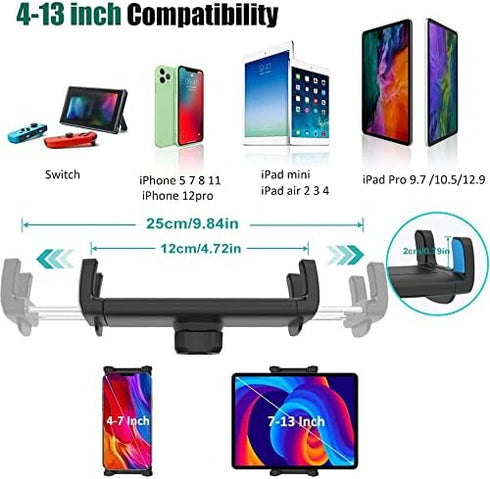 Car CD Slot Mount Tablet Holder for 4-13" iPad & Phone, Universal 360° Rotation Car Truck Front CD Player Tablet Mount for iPad Pro 12.9 Air Mini ...