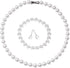 White 8mm Faux Hand Knotted Glass Imitation Pearls Necklace Earring Stainless steel Butterfly spiral buckle Jewelry 3 Set for Women and Men...
