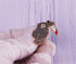 Crow and Knife Brooch Horror Animal Killer Badge Hard Enamel Pin Cartoon Animal Bird Metal Brooch Spooky Halloween Fashion Jewelry Accessories Gif...