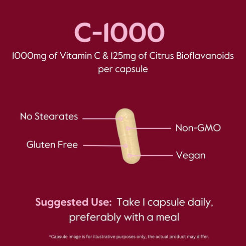 BESTVITE Vitamin C 1000mg (120 Vegetarian Capsules) with Citrus Bioflavinoids - No Stearates - Vegan - Non GMO - Gluten Free...