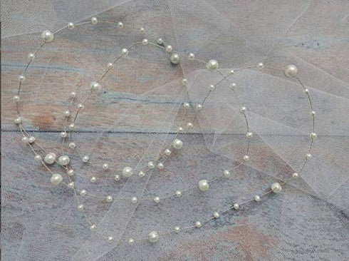 Chargances Set of 2 Bride Pearl Hair Vine Wedding Hair Accessories Long Headband Pearl Headband Hair Jewelry Long Hair Vine Ivory Pearl Hair Vine ...