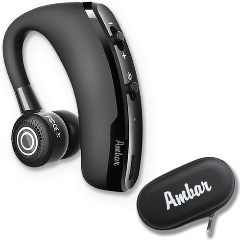 Ambar Wireless Bluetooth Earpiece with Built-in Mic – Ideal for Hands-Free Calling, Compatible with iPhone & Android – Perfect for Driving, Office...