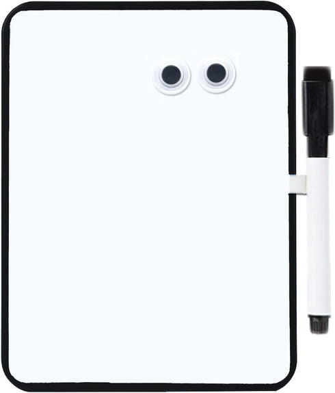PTY Magnetic Dry Erase Board 6" x 8" with Magnetic Marker and 2 Magnets - Mini Whiteboard for School Locker, Fridge, Office, Home (Black Framed)...