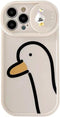 3D Cartoon Duck Slide Camera Protector Soft Phone Case Compatible with iPhone Case (White,iPhone 11 Pro Max)...