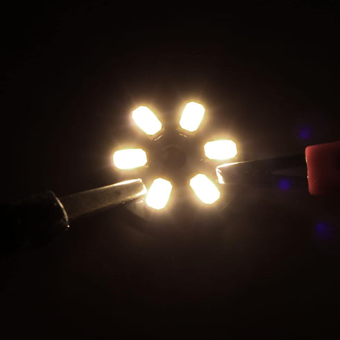 MECCANIXITY COB LED Light Chip Bead 3W 120lm 3000-3200K 23mm 9-11VDC Energy Saving Bulb for Spotlight Floodlight Replacement Warm White 5Pcs...