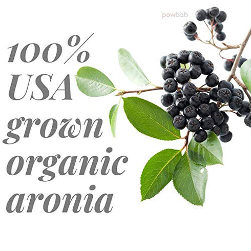 powbab Dried Aronia Berries from 100% USA Grown Organic Aronia Chokeberry. No Added Sugar. Not Freeze Dried, Not Frozen. Made in USA Whole Black C...