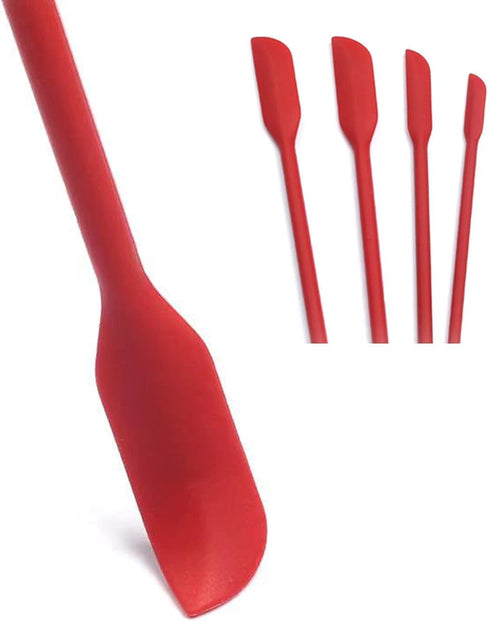 Mini Silicone Spatula Set- Small Rubber Spatula for Makeup- Thin Jar Scraper for Kitchen(4 PACK) (Black)...