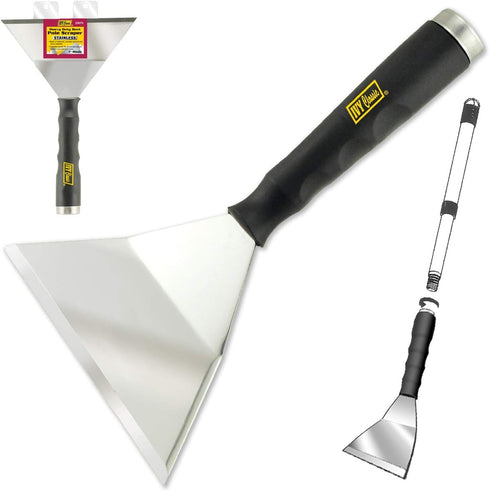 IVY Classic 23075 7" Heavy-Duty Bent Pole Scraper with Stainless Steel Blade, 1-Pack...