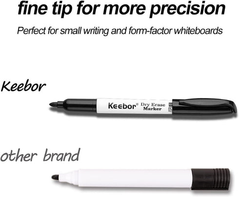 Basic Fine Tip Dry Erase Markers Black, 72 Count Low-Odor Whiteboard Markers Bulk, Office Supplies...