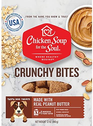 Chicken Soup 418478 12 oz Crunchy Bites Peanut Butter Biscuit Dog Treats Food...
