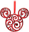 Disney Bohemian Holiday Filigree Red Mickey Mouse Icon Ornament...