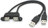 Seadream Dual USB 2.0 Male to Female Extension Cable 30cm with Screw Panel Mount Holes...