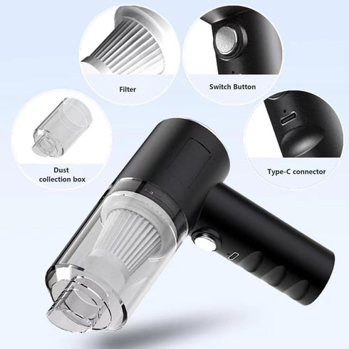 Mini Vacuum Cleaner for Car,2 in 1 Keyboard Vacuum Cleaner Wireless Handheld,Car Vacuum with Brushless Motor High Power 120W Rechargeable Easy to ...