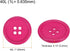 50pcs 40L Sewing Buttons 1"(25mm) Resin Round Flat 4-Hole Craft Buttons for Sewing Clothing and DIY, Dark Pink...