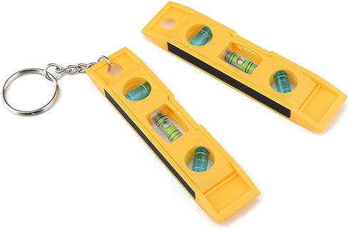 1Pc Yellow Bubble Level with Keychain Magnetic Torpedo Level Measuring Tool,Plumb/Level/45-Degree Measuring Level Bubble Fashion Measuring and Lay...