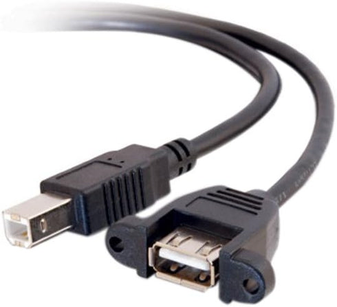 C2G Legrand USB A to B Cable, Female to Male USB Cable, USB 2.0 Cable, 2 Foot Data Transfer Cable, Black USB Cord, 1 Count, C2G 28068...