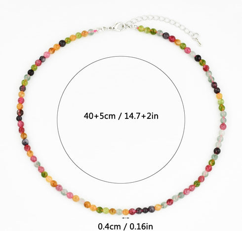 Beaded Necklace for Women,Natural Gemstone Necklace for Women,Colorful Bead Choker Necklace Handmade Surfer Beach Necklace Trendy Jewelry Gift for...