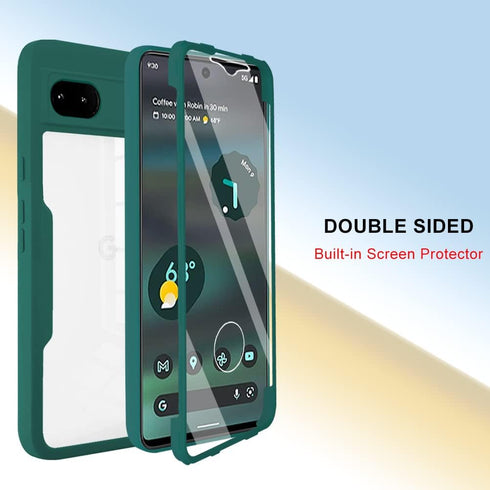 CCSamll Clear Case for Google Pixel 6A with Built-in Screen Protector, Slim Shockproof Soft TPU Bumper Full Body Protection Phone Cover Case for G...